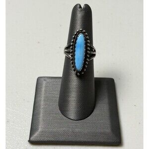 Vintage Native Old Pawn Turquoise Size 6.5 Sterling Ring